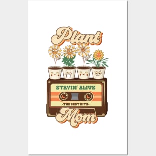 Mothers day plant  lover groovy cassette Retro hippie mom Posters and Art